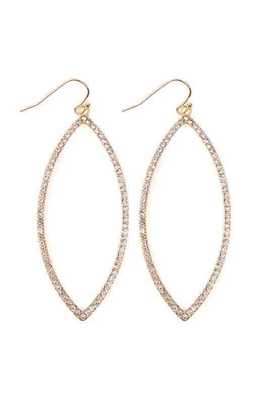 Open Marquise Shape Pave Earrings