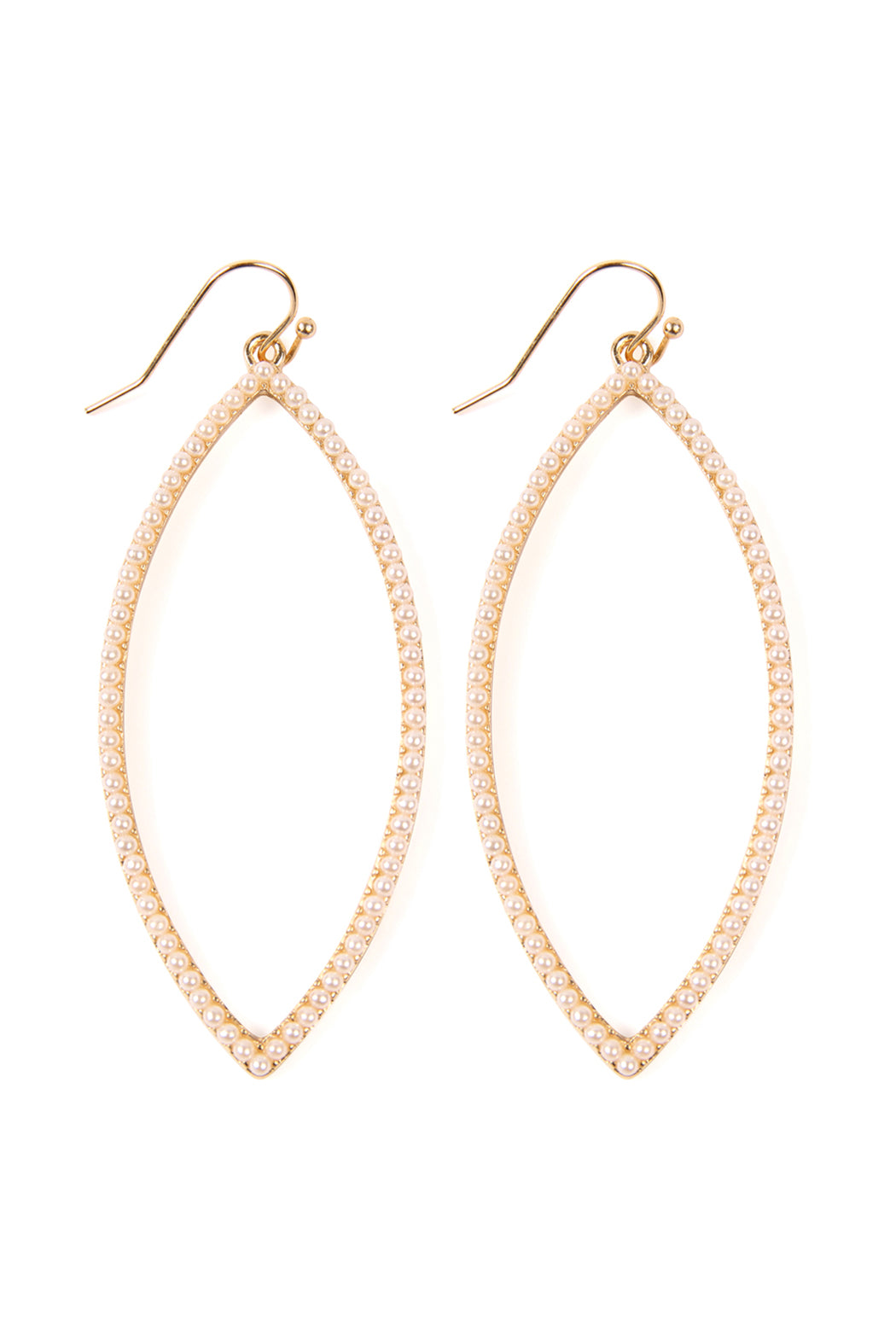 Open Marquise Shape Pave Earrings