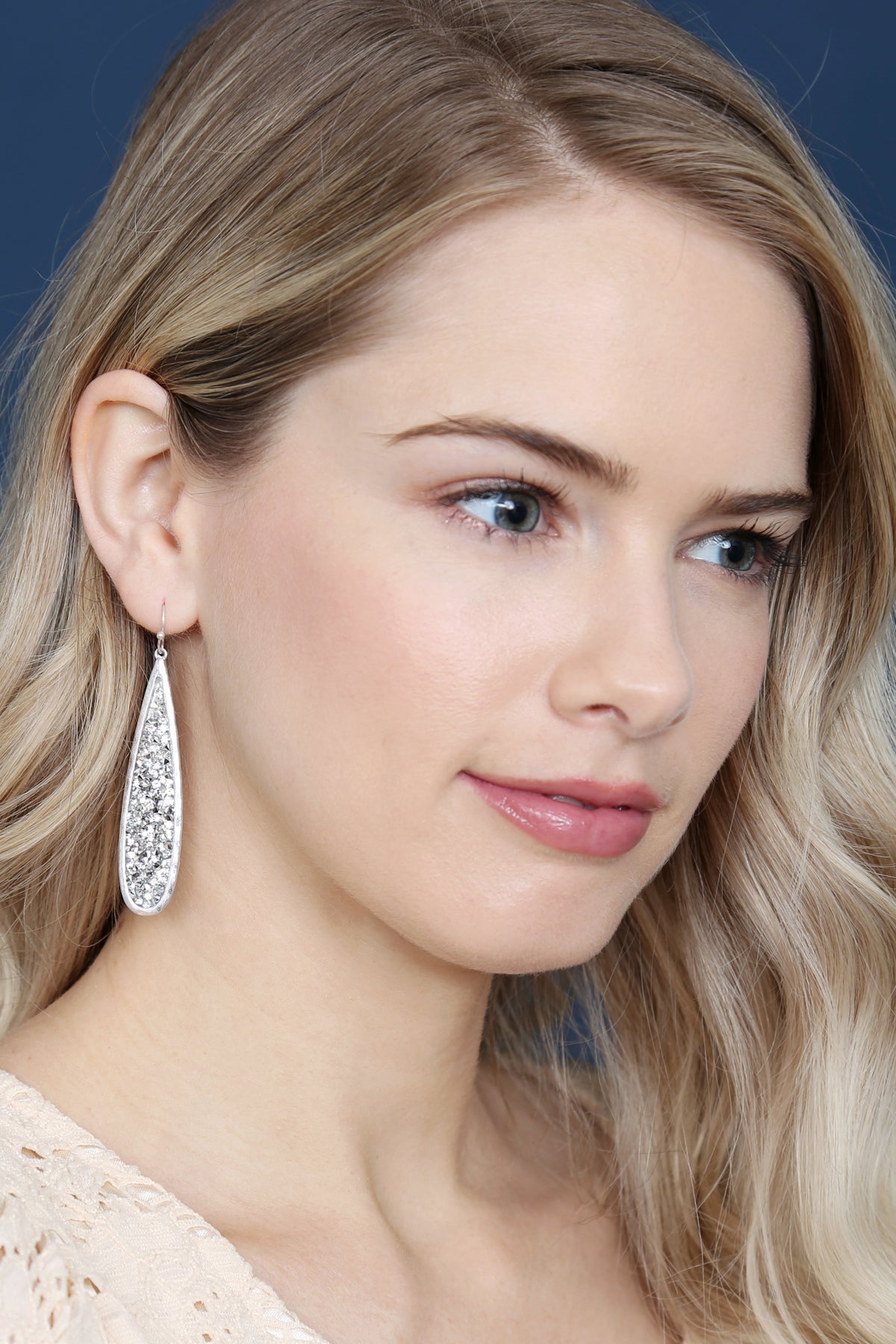 Glitter Faceted Teardrop Earrings