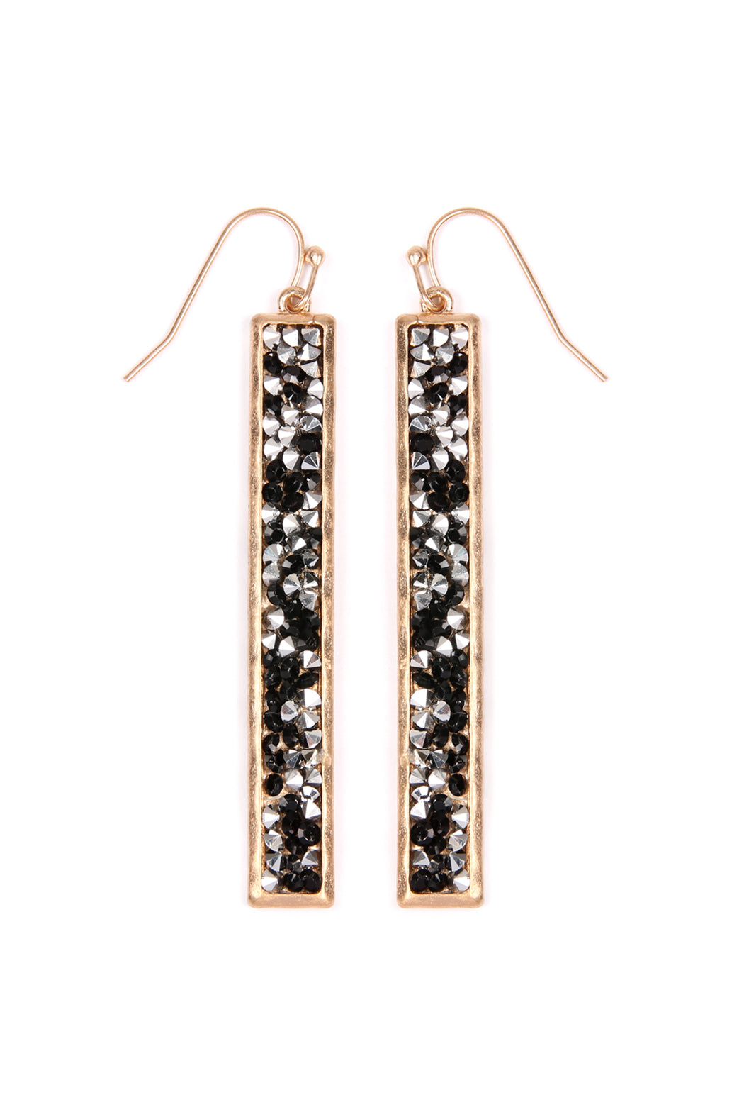 Glitter Faceted Bar Drop Earrings