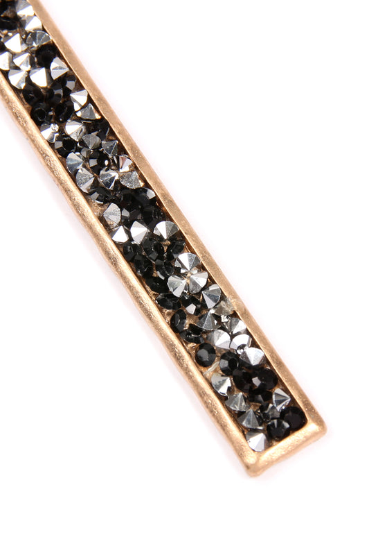 Glitter Faceted Bar Drop Earrings