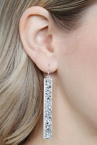 Glitter Faceted Bar Drop Earrings
