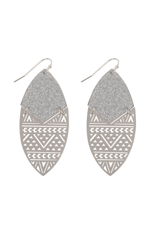 Sand Sticker Maruise Tribal Filigree Earrings Gold Silver