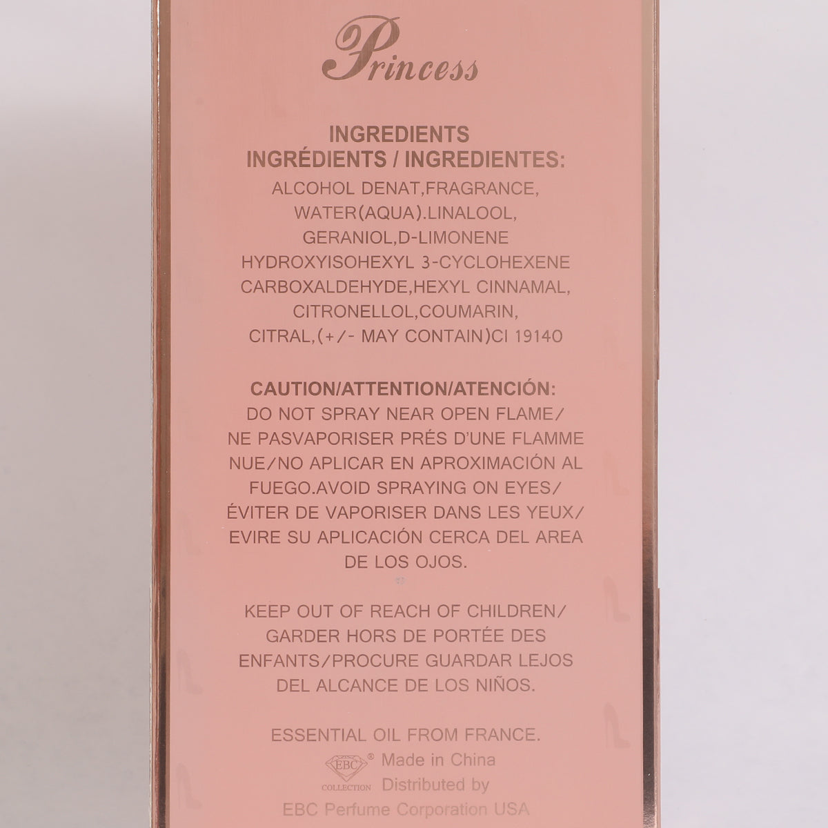 Princess High Heels Pink Spray Perfume Eau De Parfum For Women - 85ML/2.9 FL.OZ./3PCS
