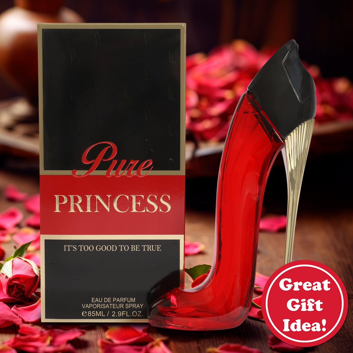 Princess High Heels Red & Black Spray Perfume Eau De Parfum For Women - 85ML/2.9 FL.OZ./3PCS