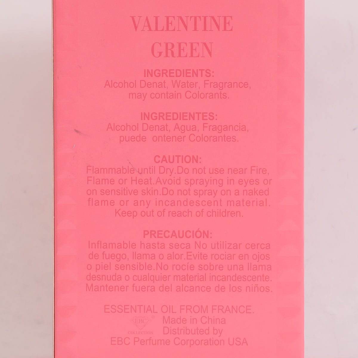 Valentine Pink Spray Cologne Eau De Toilette For Women - 100ML/3.4 FL.OZ./3PCS