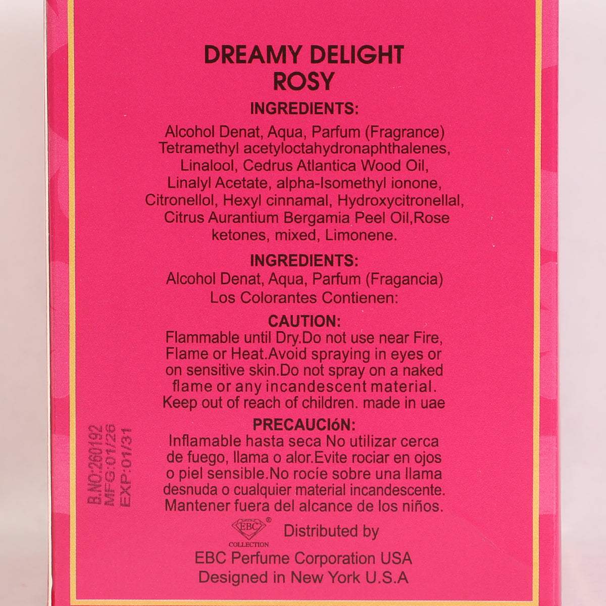 Dreamy Delight Rosy Spray Perfume Eau De Parfum For Women - 100ML/3.4FL.OZ./3PCS