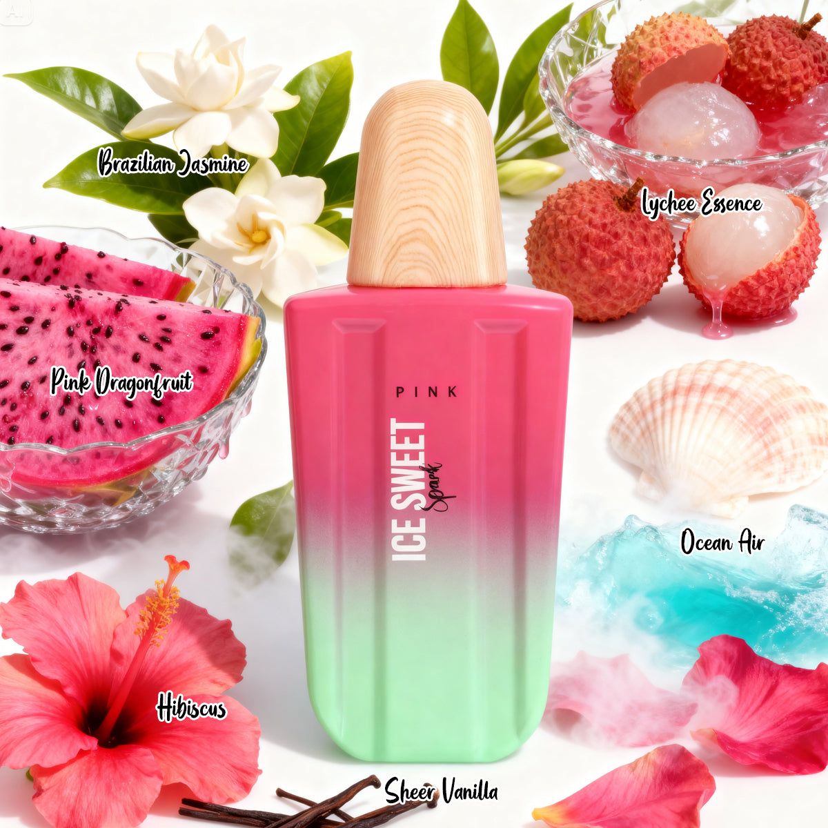 Ice Sweet Spark Pink Spray Perfume Eau De Parfum For Women - 100ML/3.4FL.OZ./3PCS