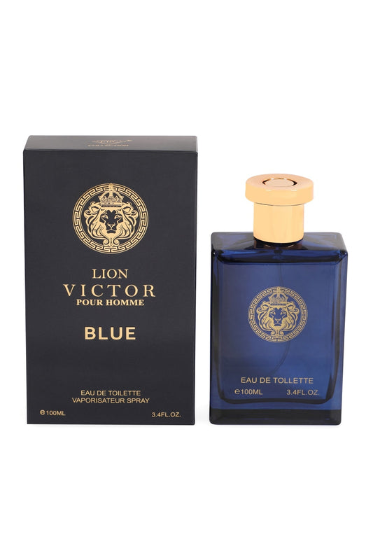 LION VICTOR  BLUE SPRAY PERFUME EAU DE TOILETTE FOR MEN - 100ML/3.4 FL.OZ.