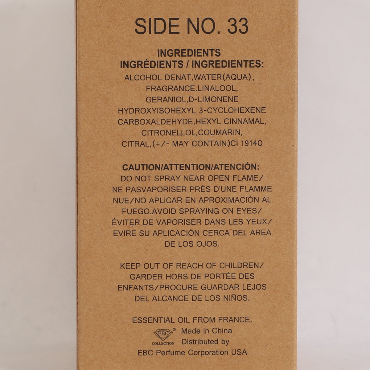 Side No.33 Spray Perfume Eau De Toilette For Men & Women - 100ML/3.3 FL.OZ./3PCS