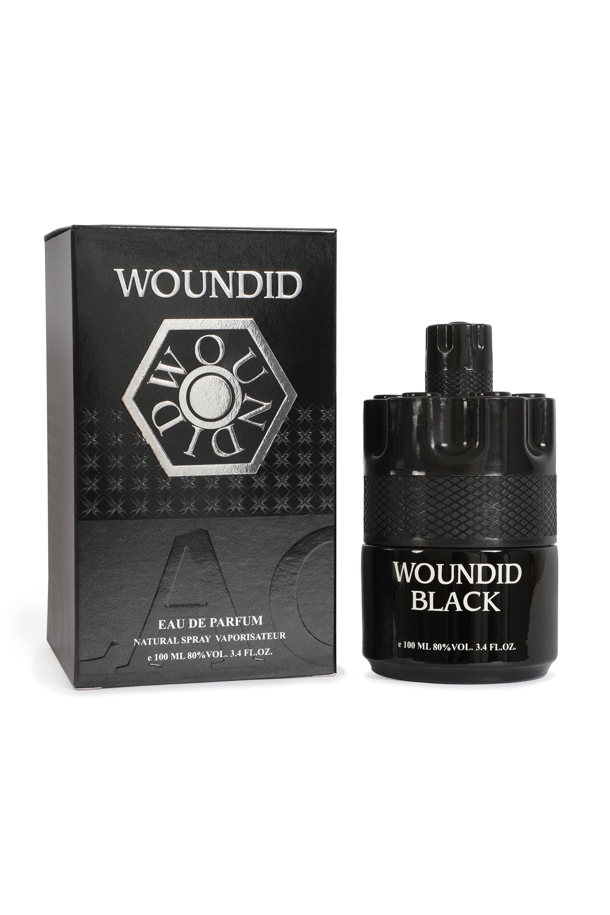 WOUNDID BLACK SPRAY COLOGNE EAU DE PARFUM FOR MEN - 100ML/3.4 FL.OZ