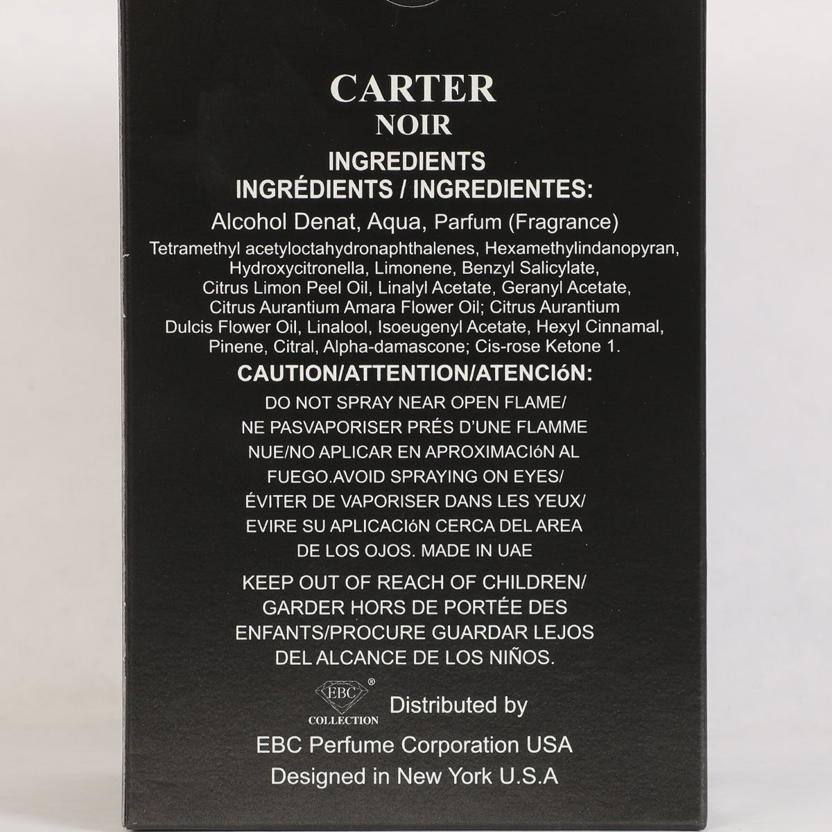 Carter Noir Spray Perfume Eau De Parfum For Men - 100ML/3.4FL.OZ./3PCS