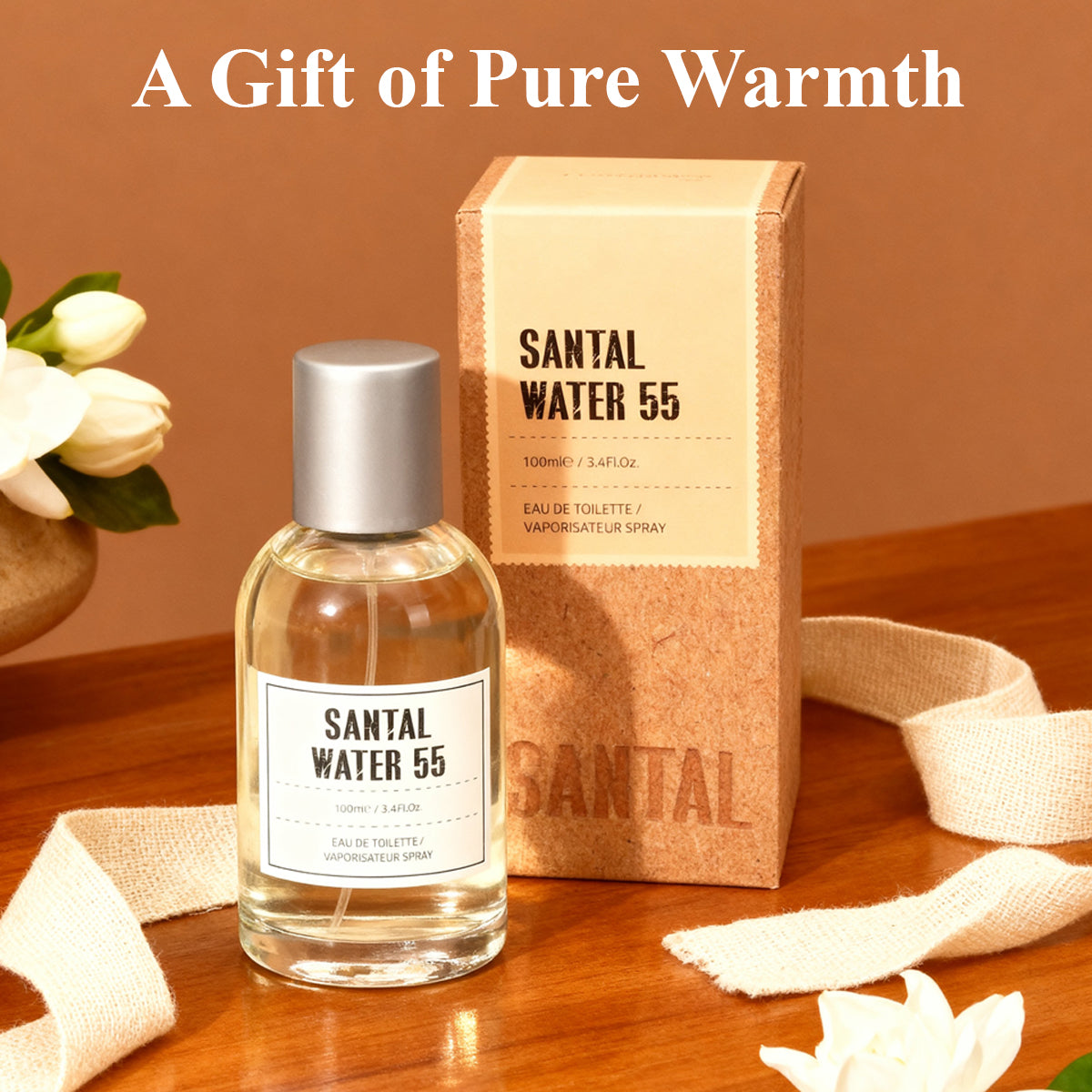 Santal Water 55 Spray Perfume Eau De Toilette For Men And Women - 100ML/3.4 FL.OZ./3PCS