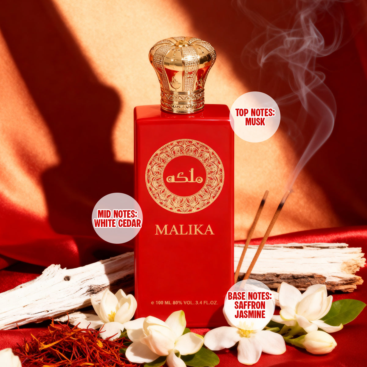 Malika Spray Perfume Eau De Parfum For Men And Women - 100ML/3.4FL.OZ./3PCS