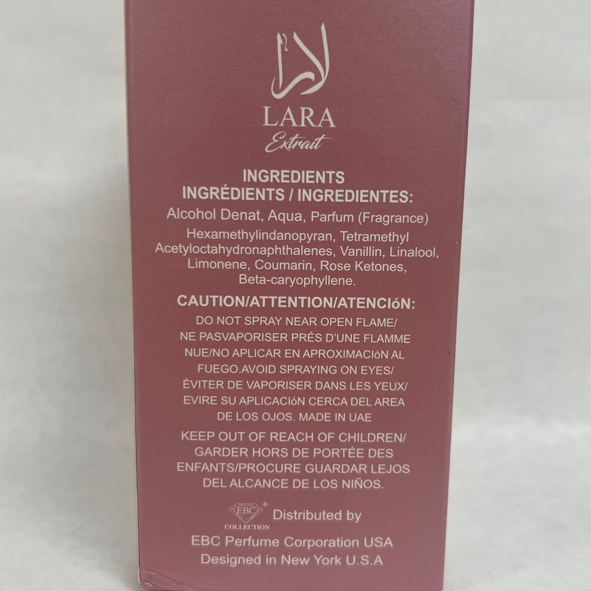 Lara Extrait Spray Perfume Eau De Parfum For Women - 100ML/3.4FL.OZ./3PCS