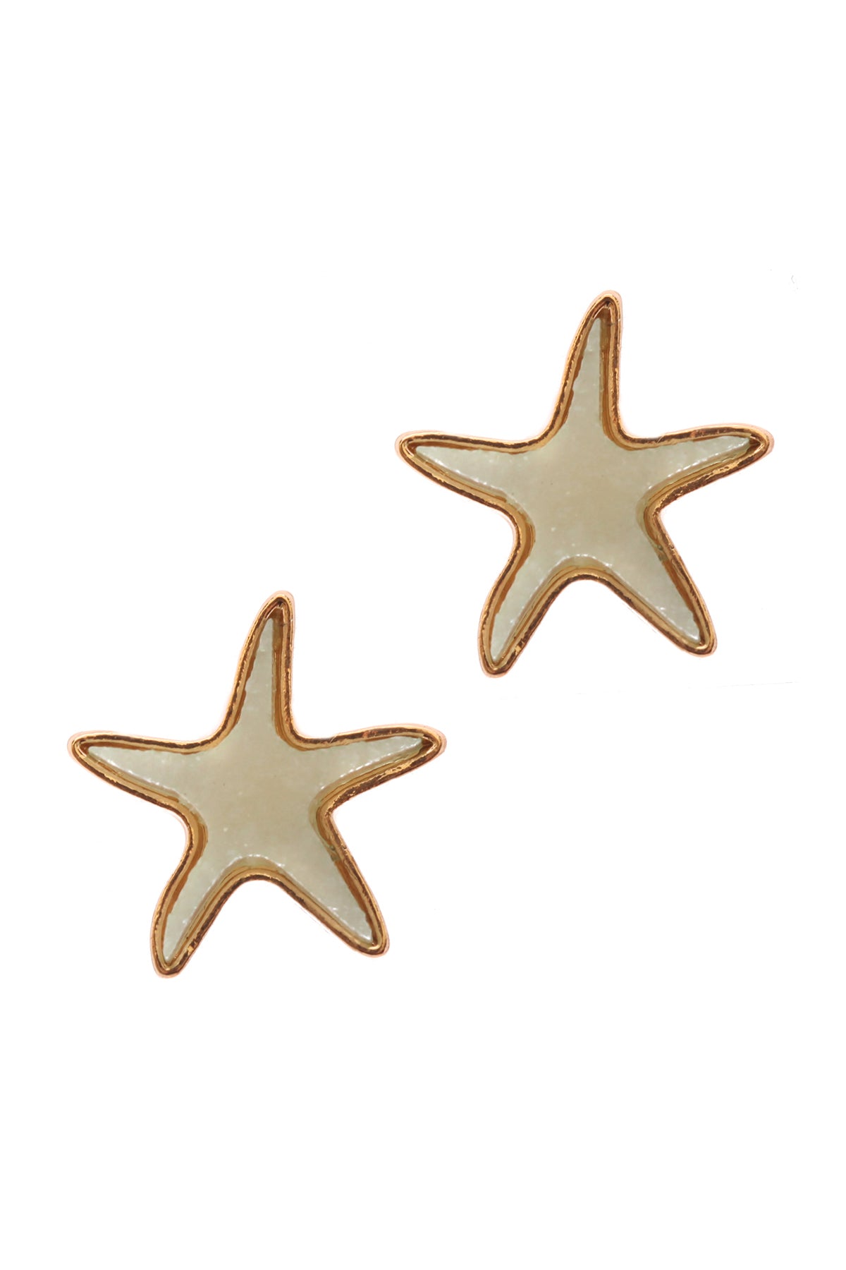 Druzy Metal Starfish Sealife Post Earrings