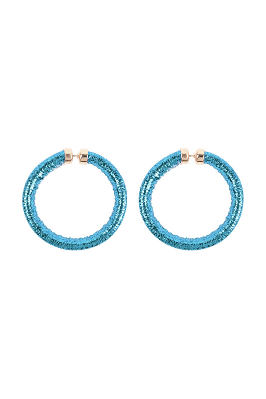 Glitter PU Leather Hoop Earrings