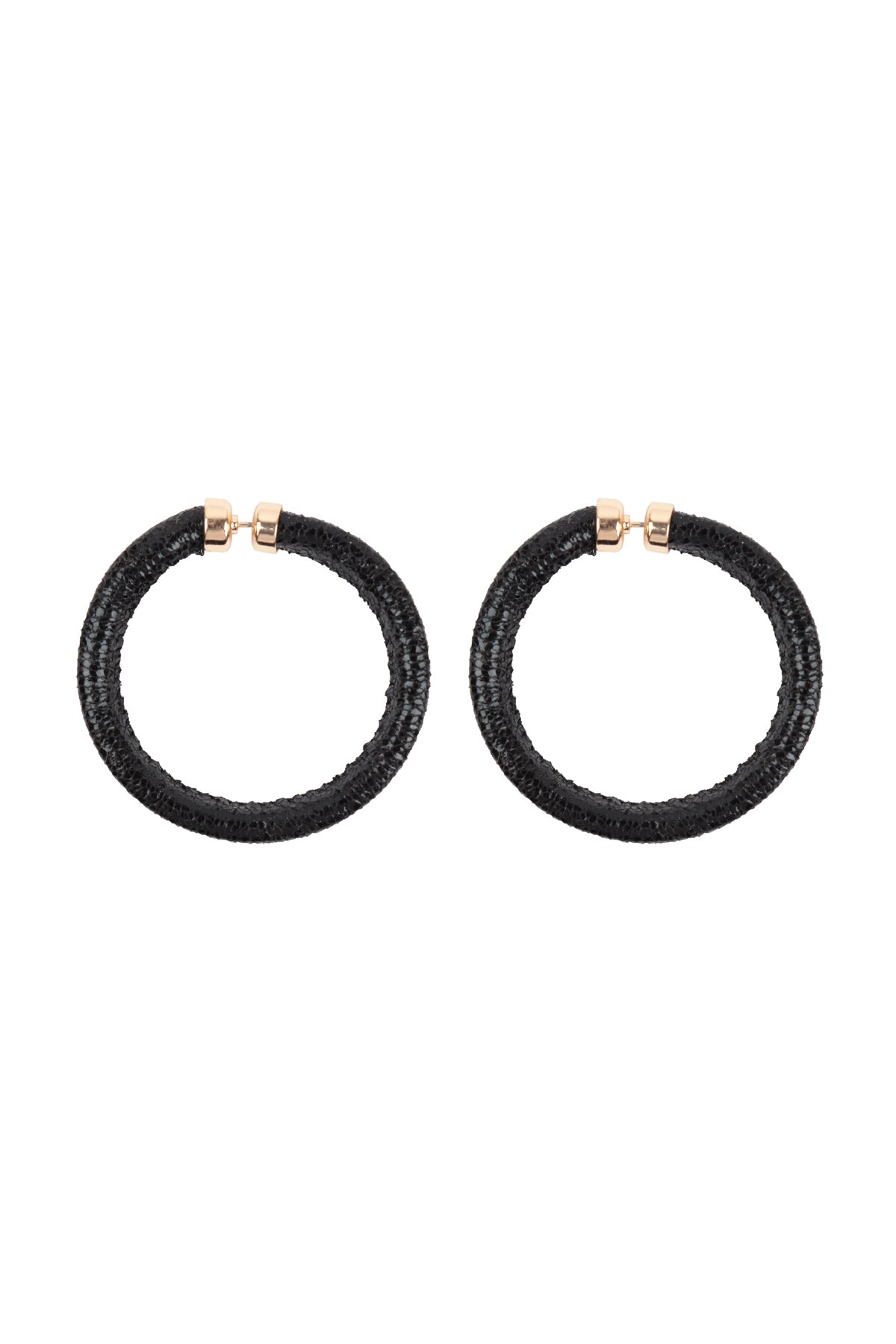 Glitter PU Leather Hoop Earrings
