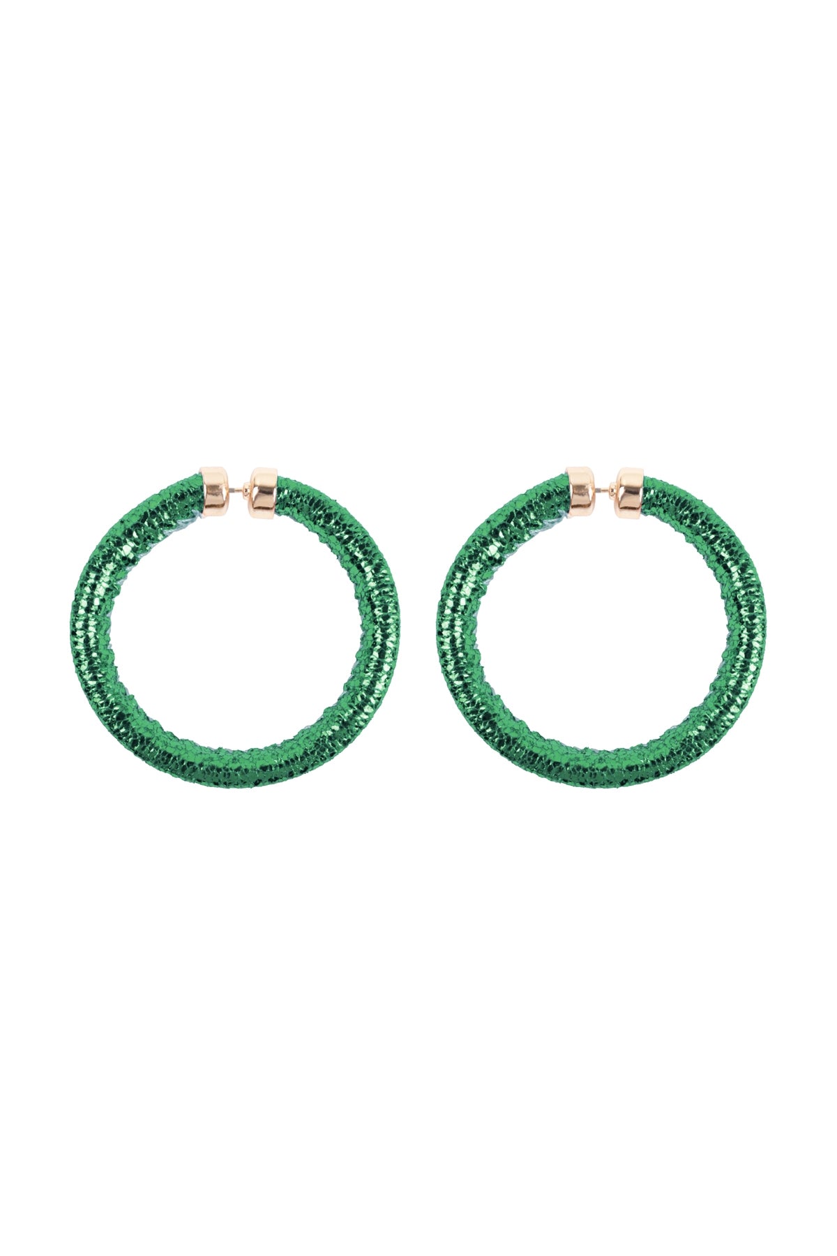 Glitter PU Leather Hoop Earrings