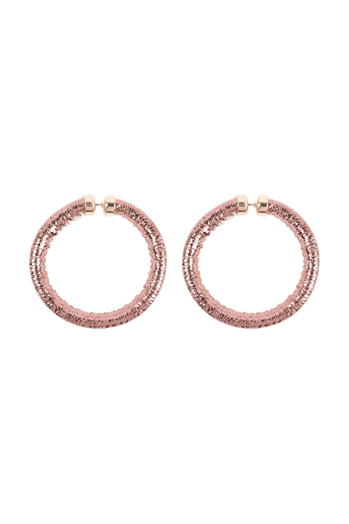 Glitter PU Leather Hoop Earrings