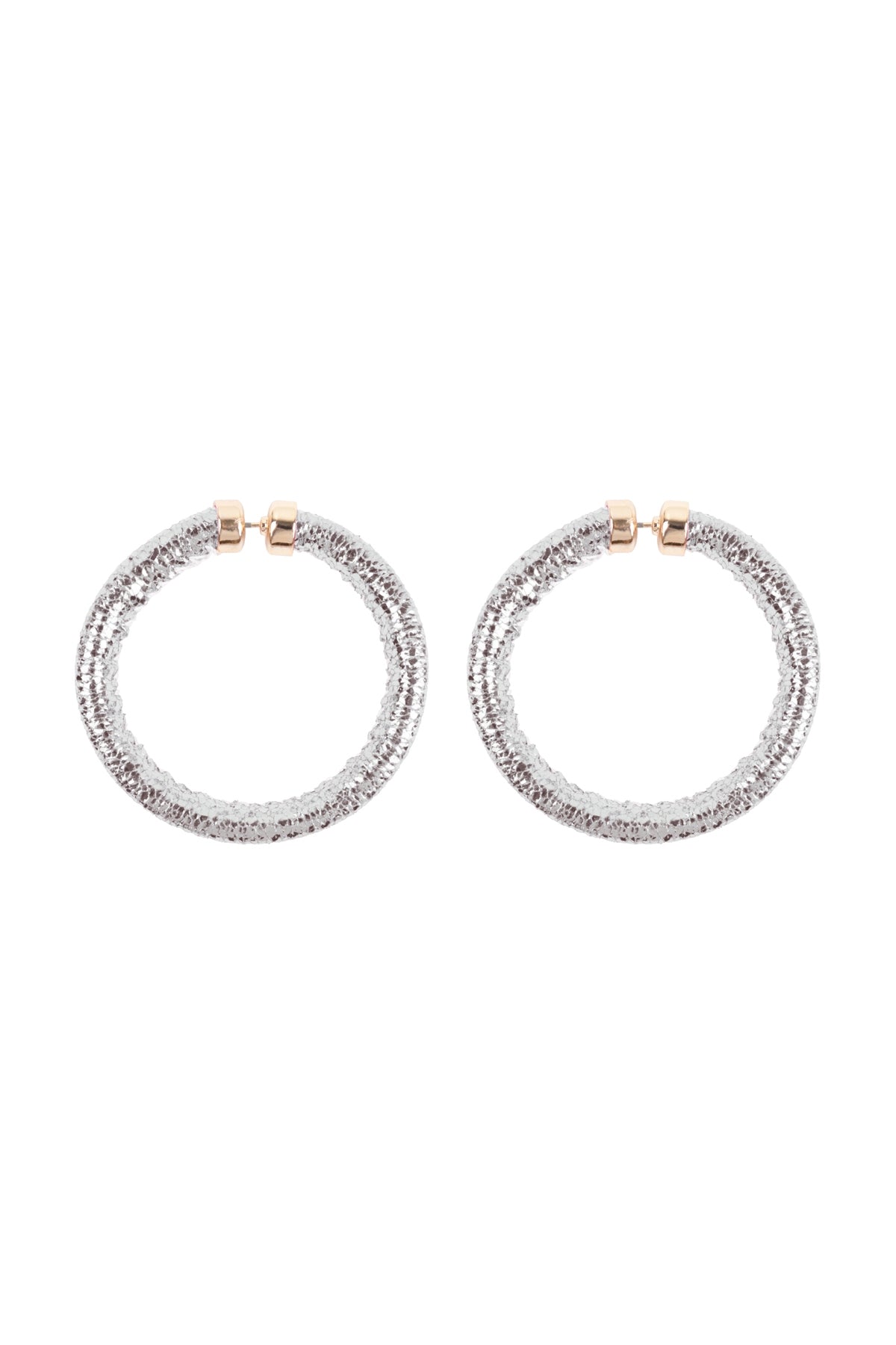 Glitter PU Leather Hoop Earrings