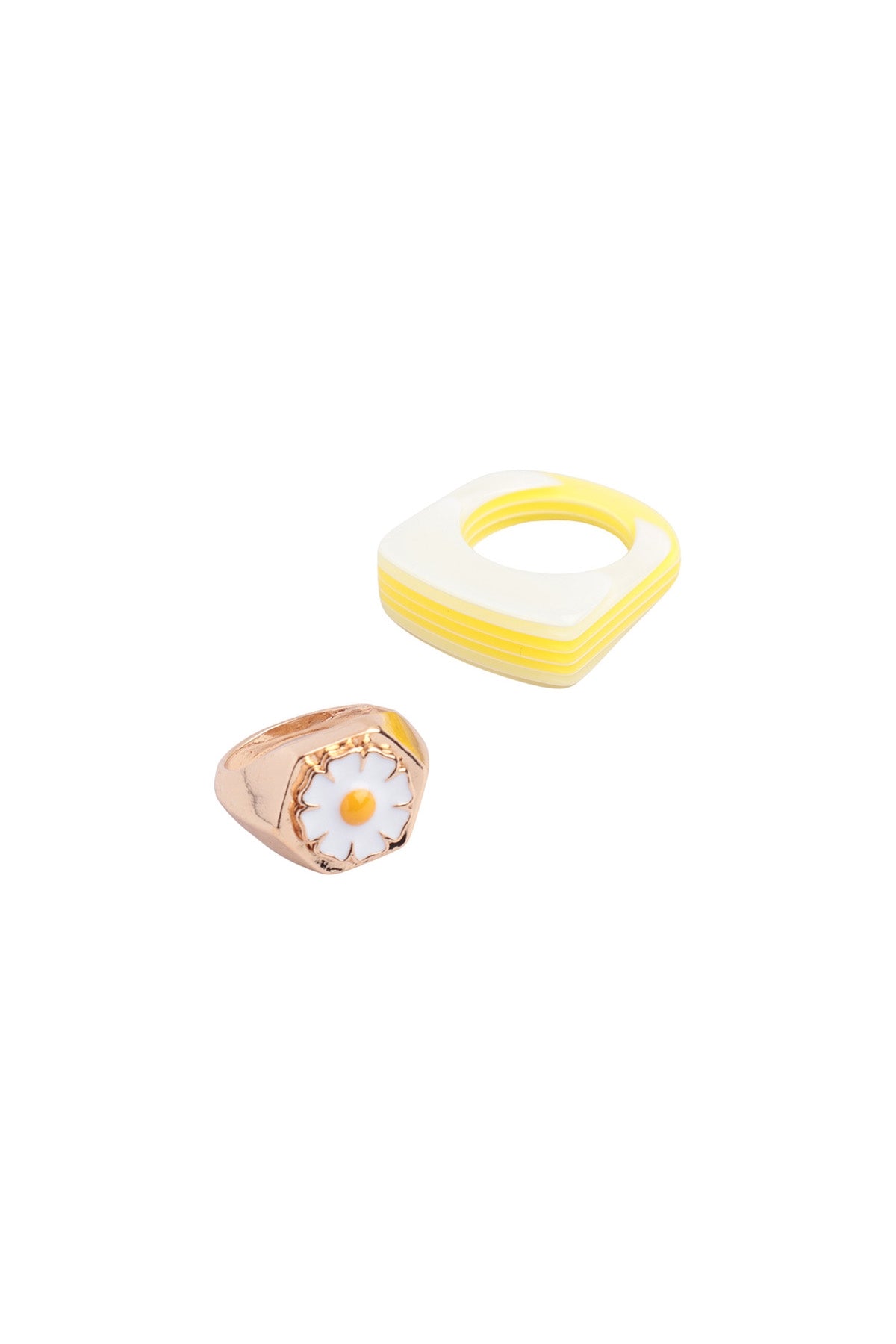 Daisy, Resin Color Block 2 Ring Set