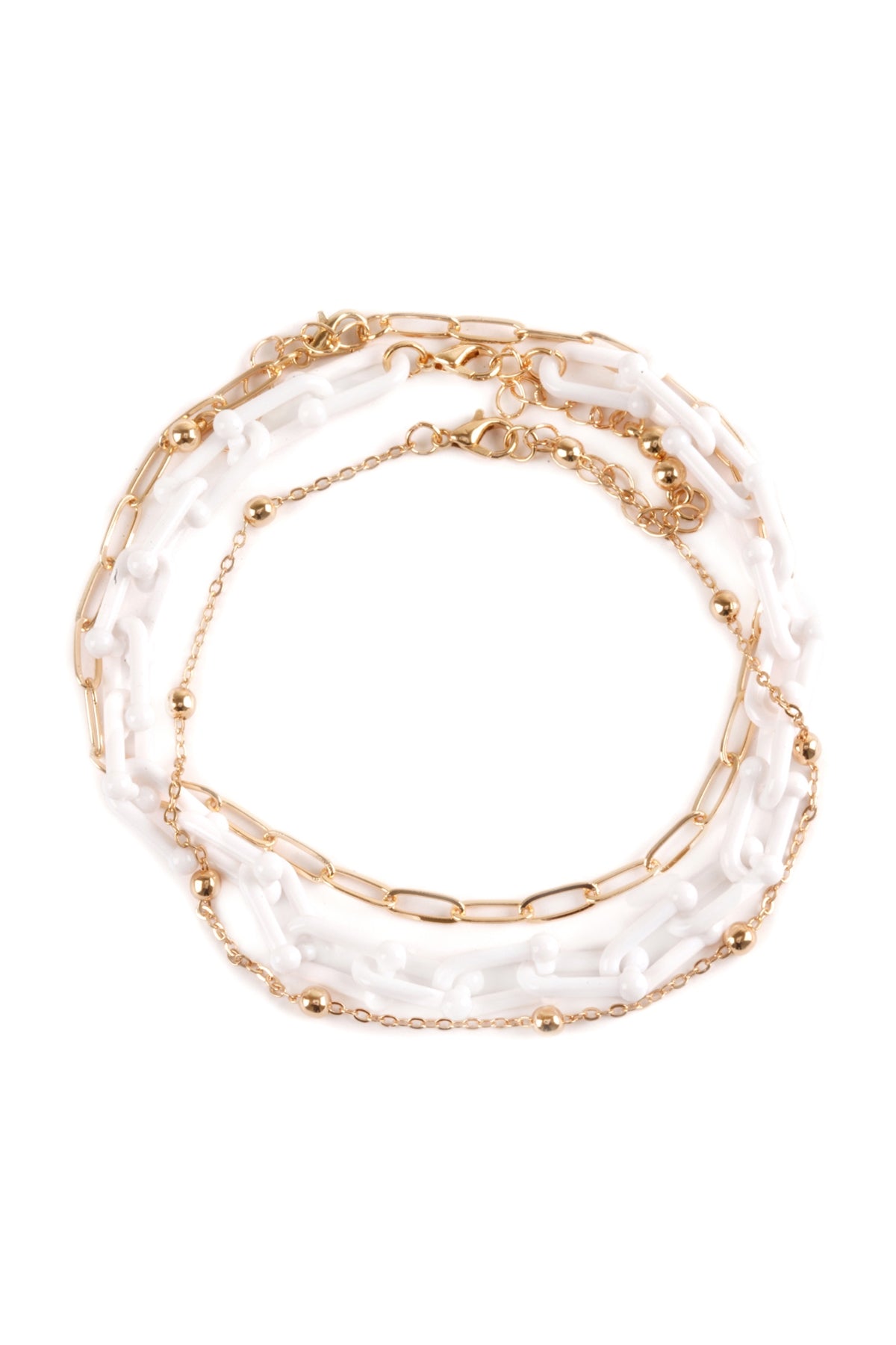 Acetate Metal Link Layered Charm Anklet