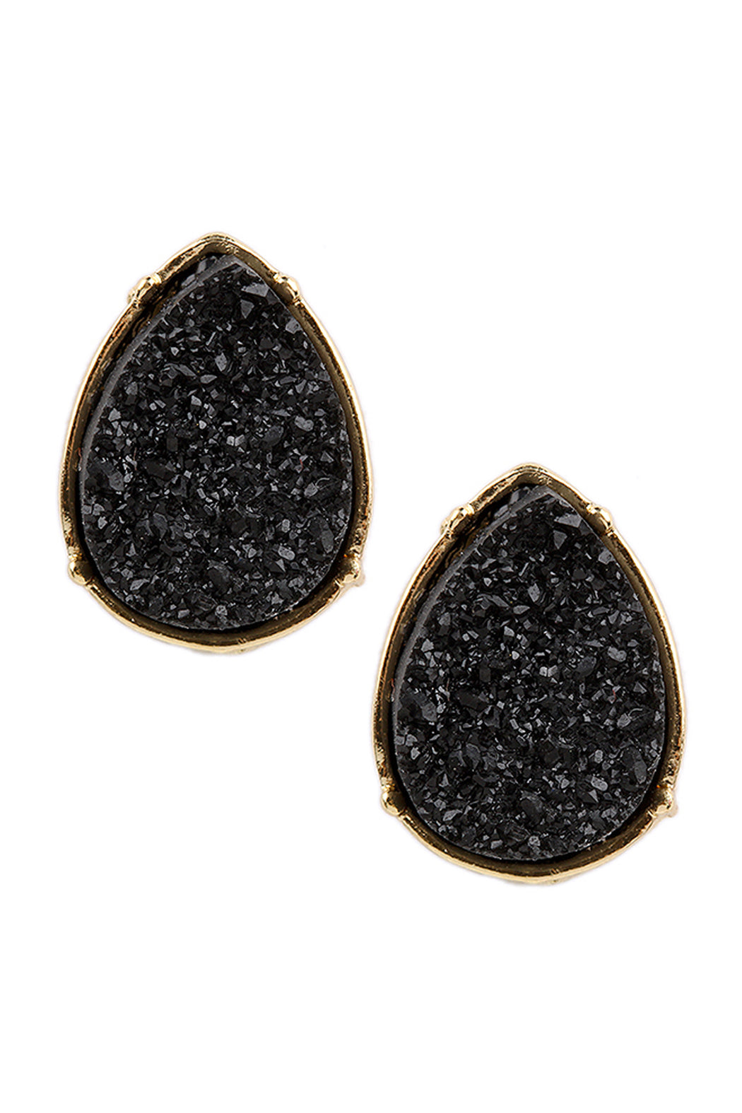 Druzy Teardrop Post Earrings