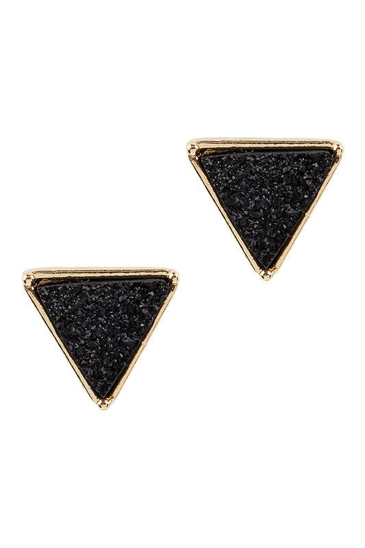 Druzy Triangle Post Earrings /1Pcs