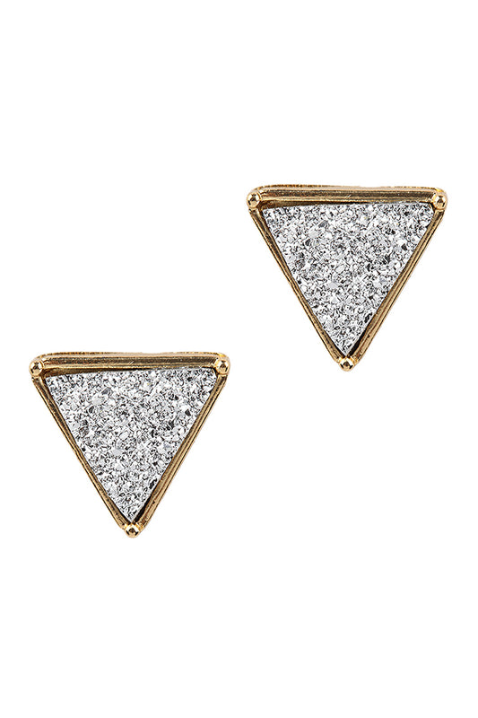 Druzy Triangle Post Earrings /1Pcs