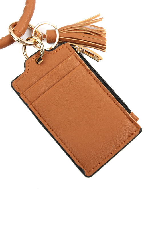 Leather ID Card Keychain
