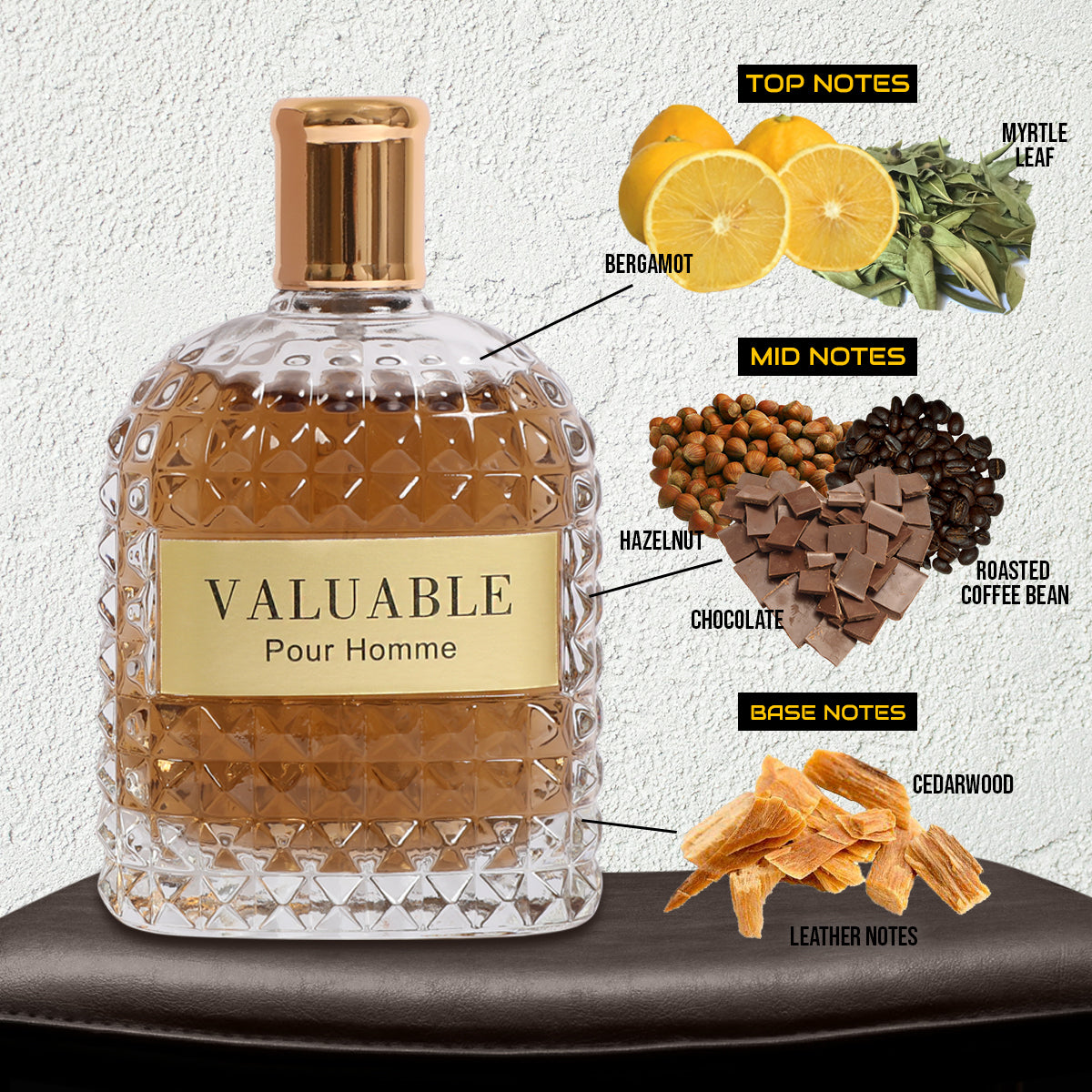 Valuable Pour Homme Spray Cologne Eau De Parfum For Men - 100ML/3.4 FL.OZ/3PCS