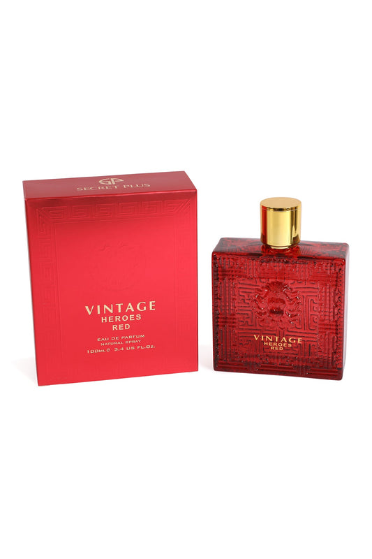 VINTAGE HEROES RED SPRAY COLOGNE EAU DE PARFUM FOR MEN - 100ML/3.4 FL.OZ.