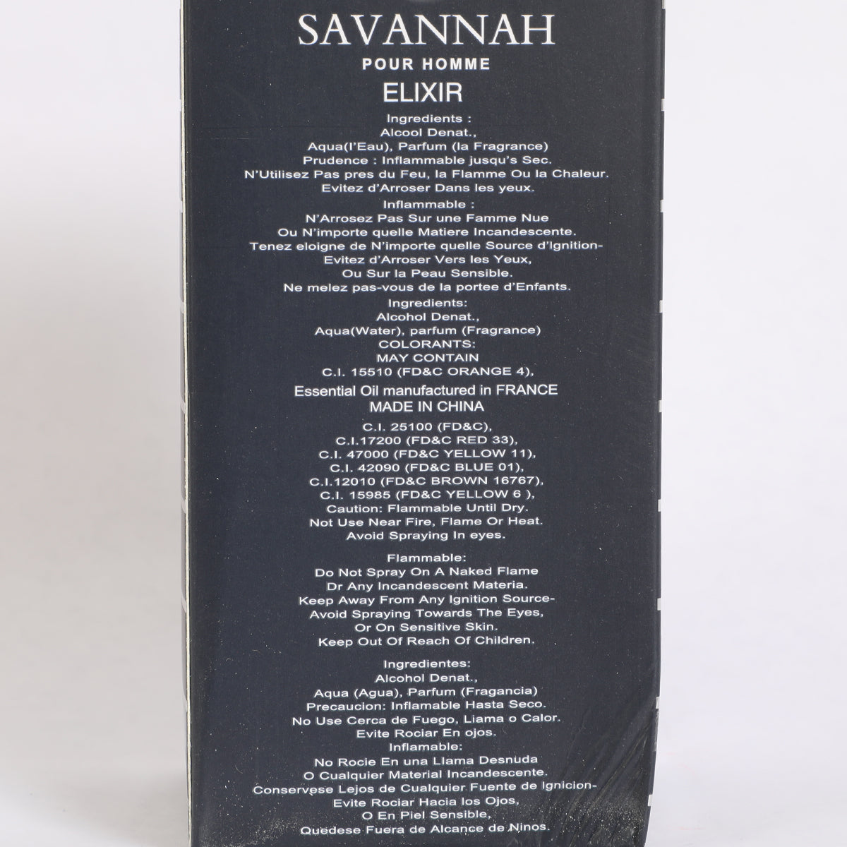 Savannah Pour Homme Elixir  Spray Cologne Eau De Parfum For Men - 100ML/3.4 FL.OZ/3PCS