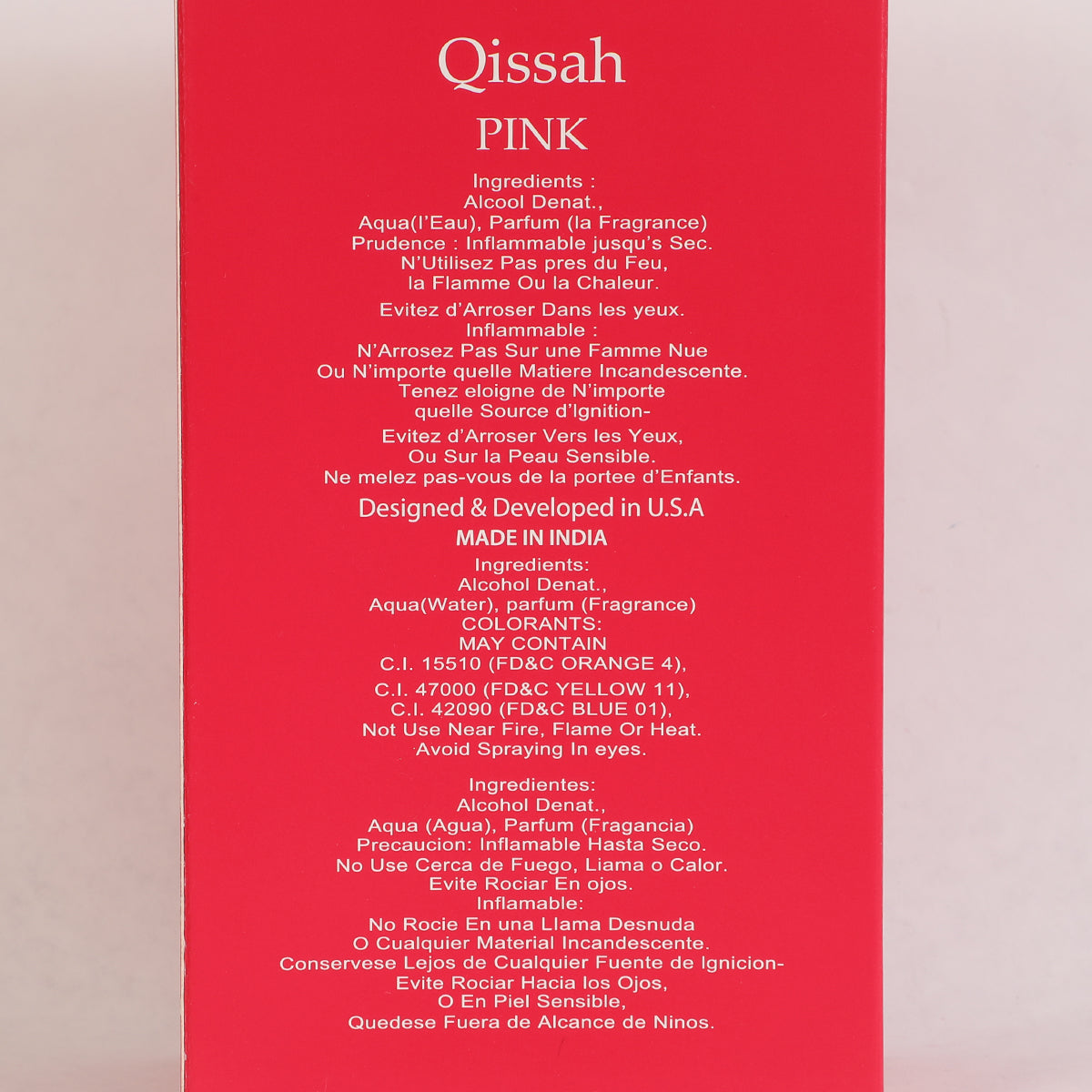 Qissah Pink Spray Perfume Eau De Parfum For Women - 100ML/3.4FL.OZ./3PCS