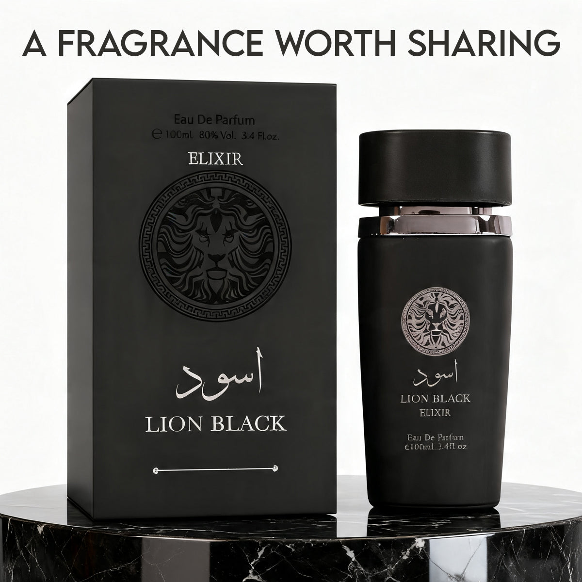 Lion Black Elixir Spray Perfume Eau De Parfum For Men - 100ML/3.4FL.OZ./3PCS