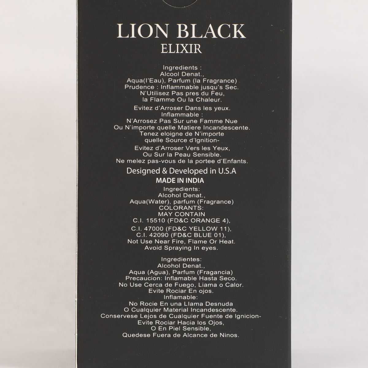Lion Black Elixir Spray Perfume Eau De Parfum For Men - 100ML/3.4FL.OZ./3PCS