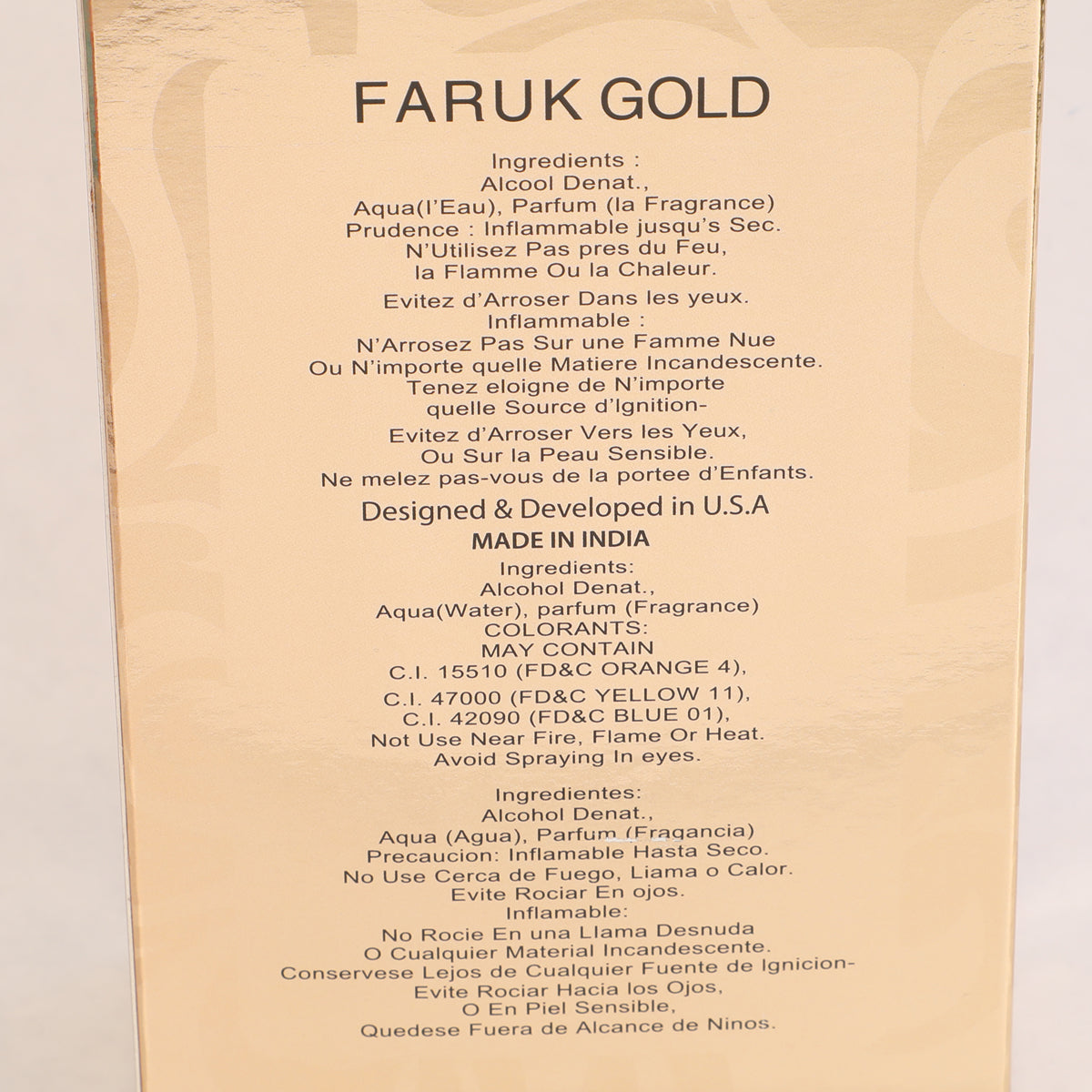 Faruk Gold Spray Perfume Eau De Parfum For Men And Women - 100ML/3.4FL.OZ./3PCS