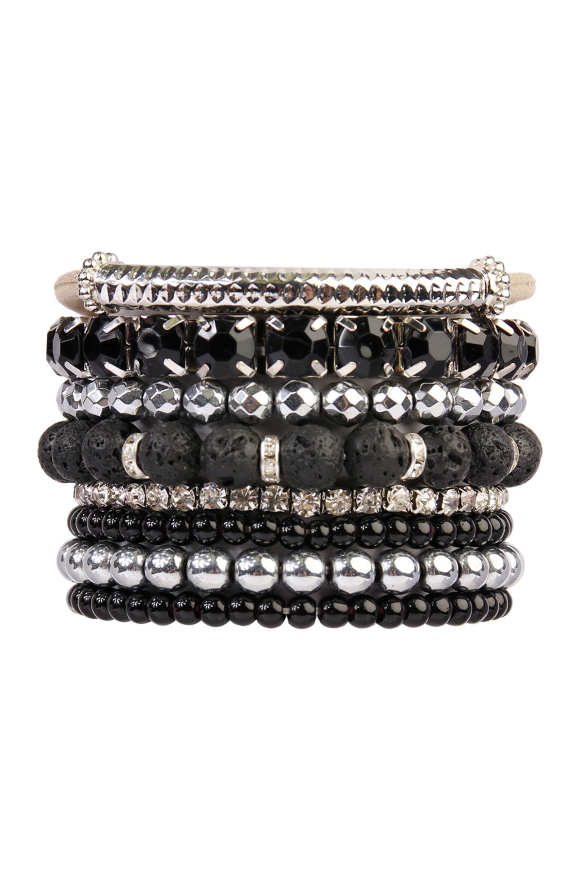 Mixed Beads Charm Multi Line Bracelet