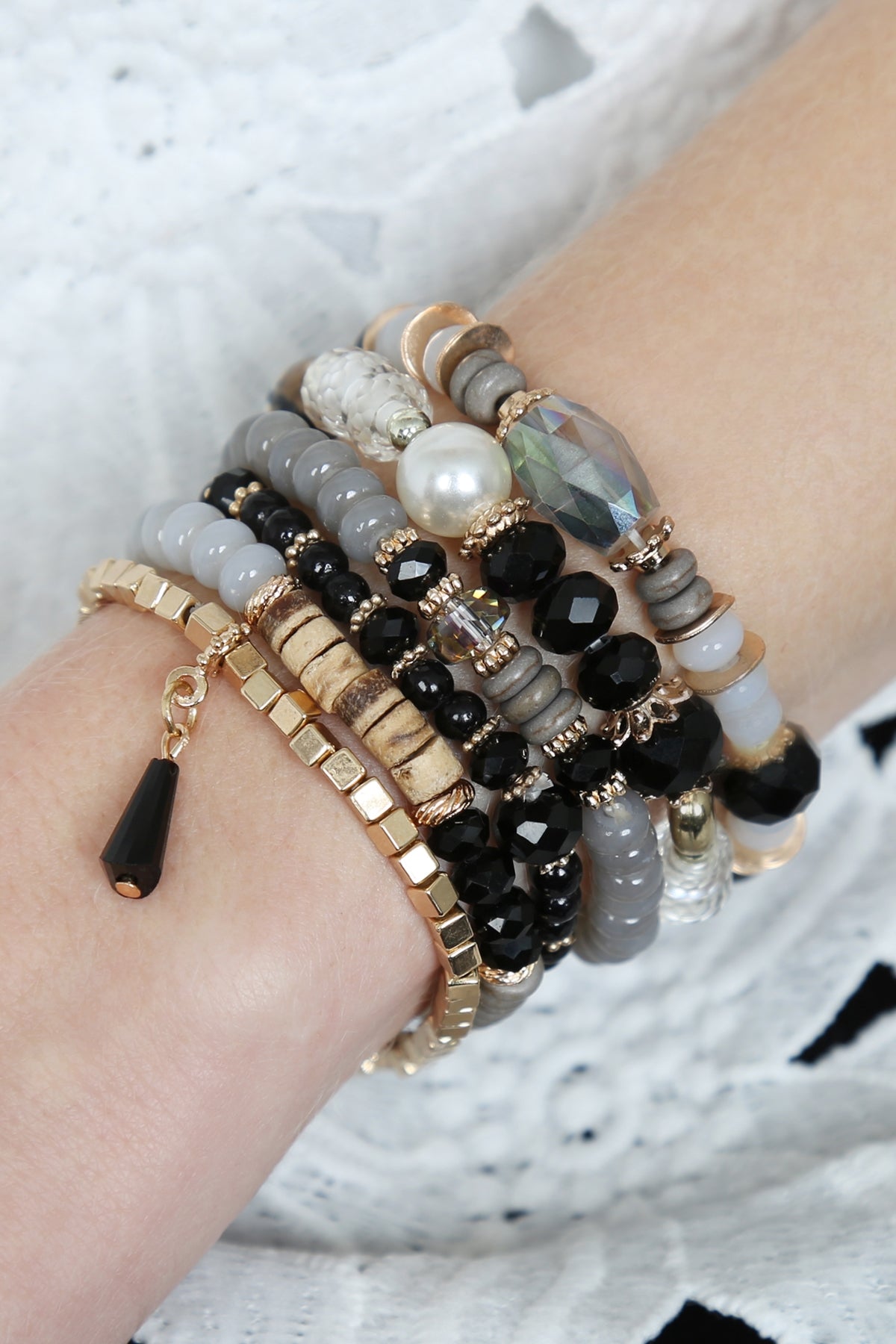 Multi Stone Beads Stackable Bracelets