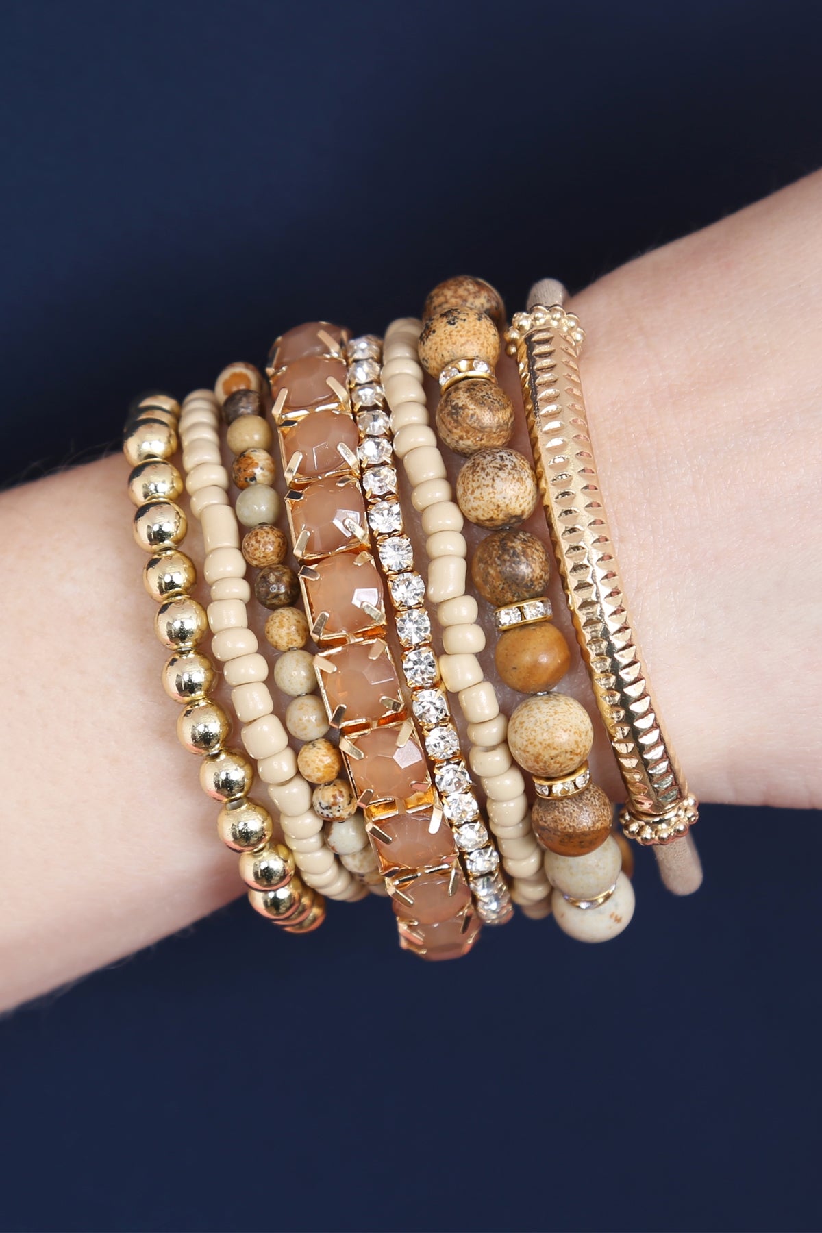 Regular Size Stack-able Beads Bracelet Set