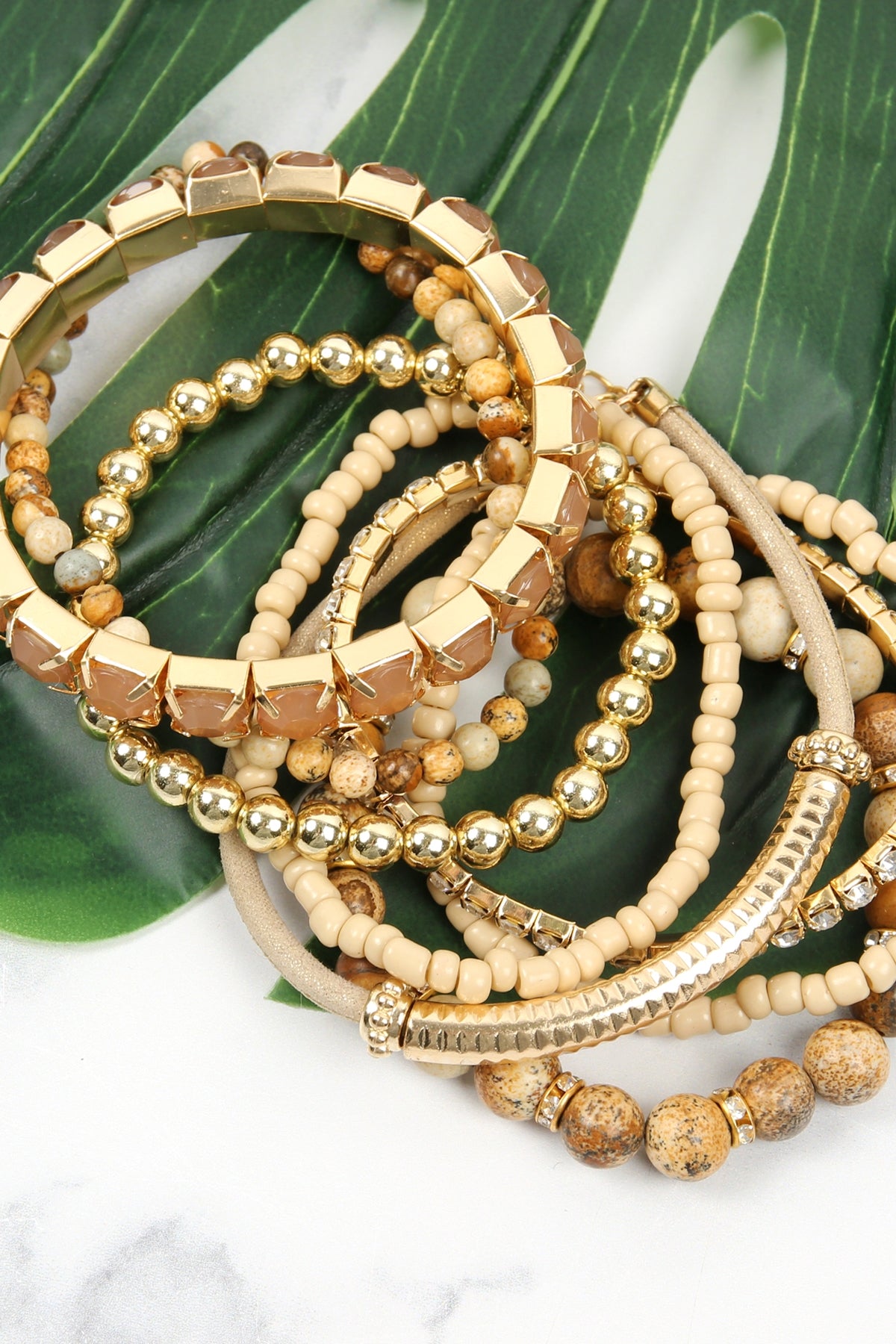 Regular Size Stack-able Beads Bracelet Set