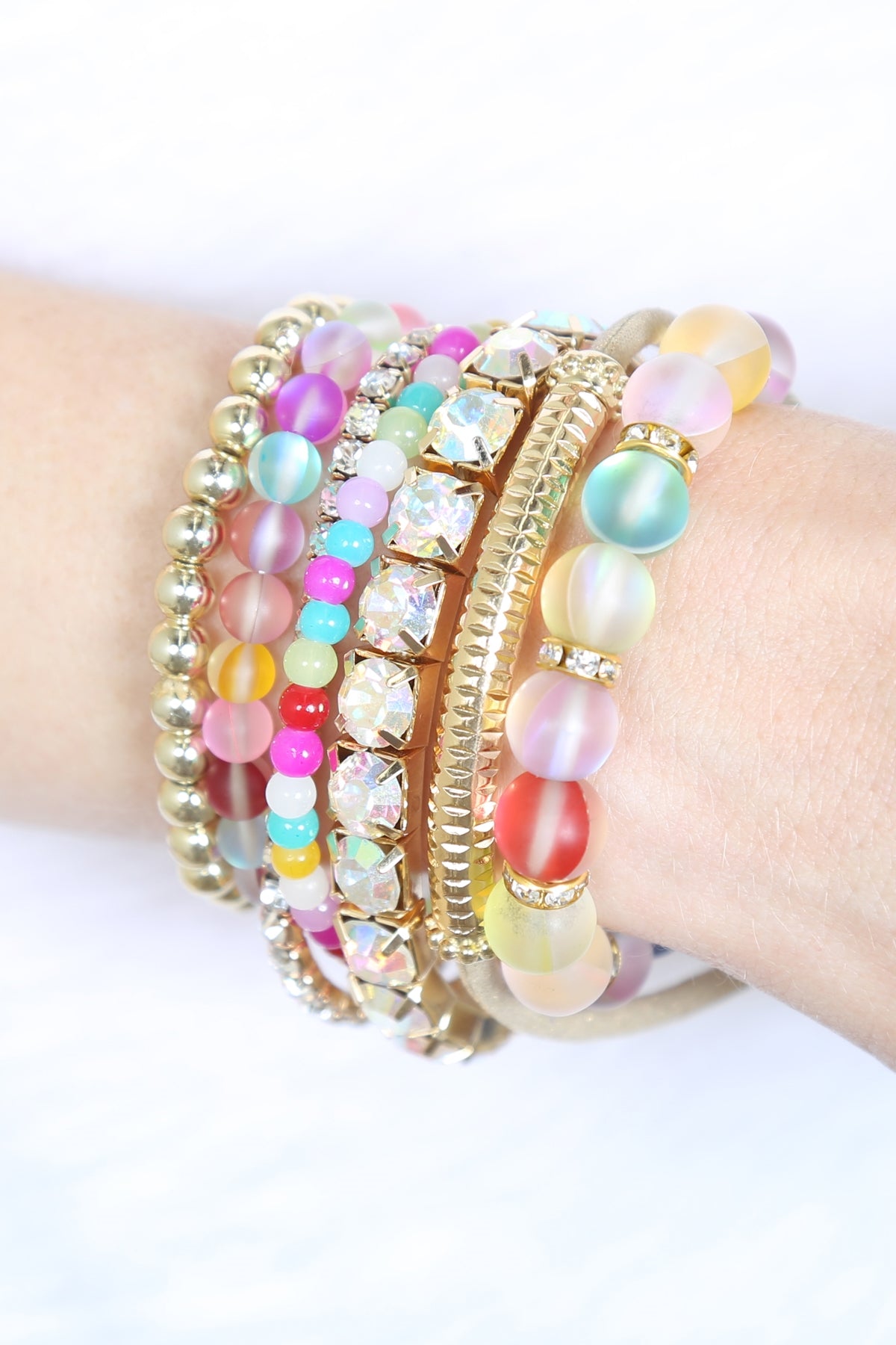 Mermaid Glass Stretch Bracelet Set