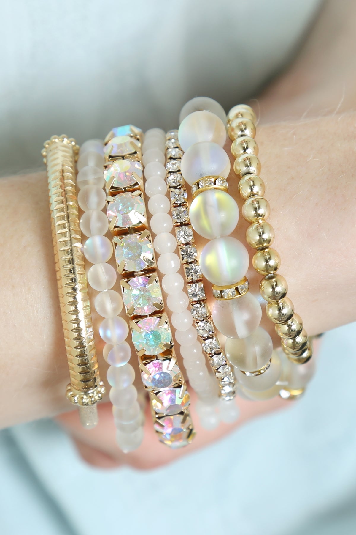 Mermaid Glass Stretch Bracelet Set