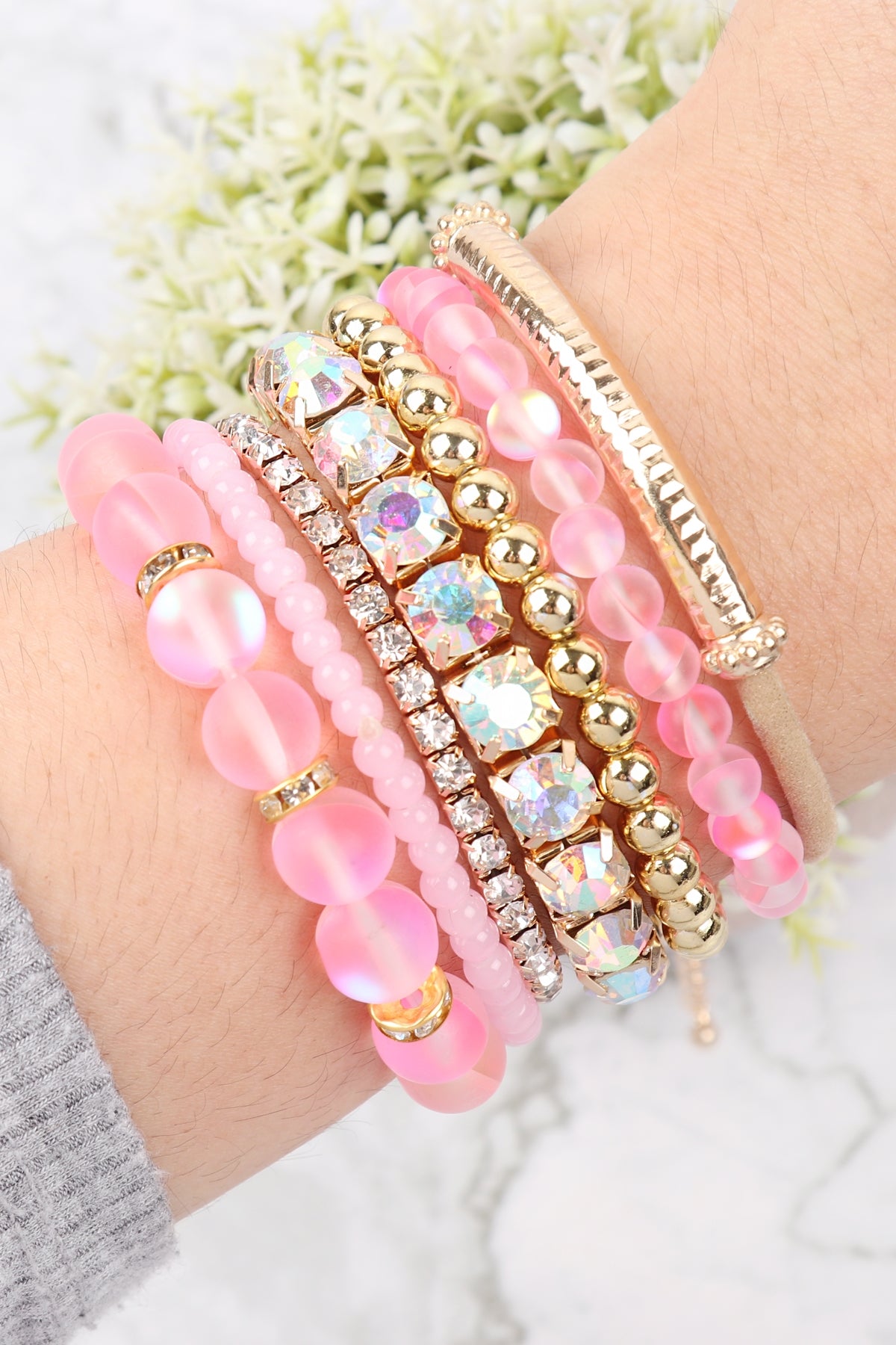 Mermaid Glass Stretch Bracelet Set