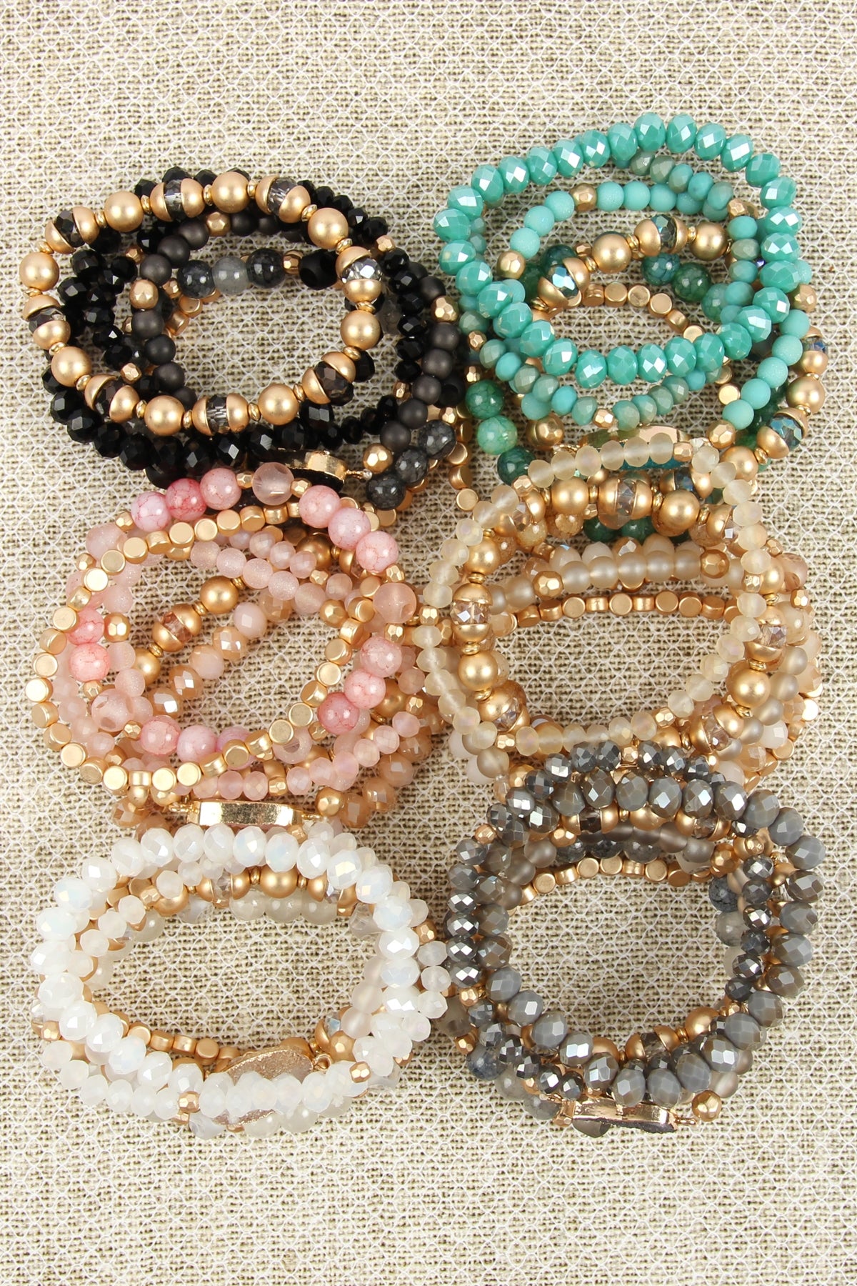Multi Line Druzy Stone Charm Bracelet