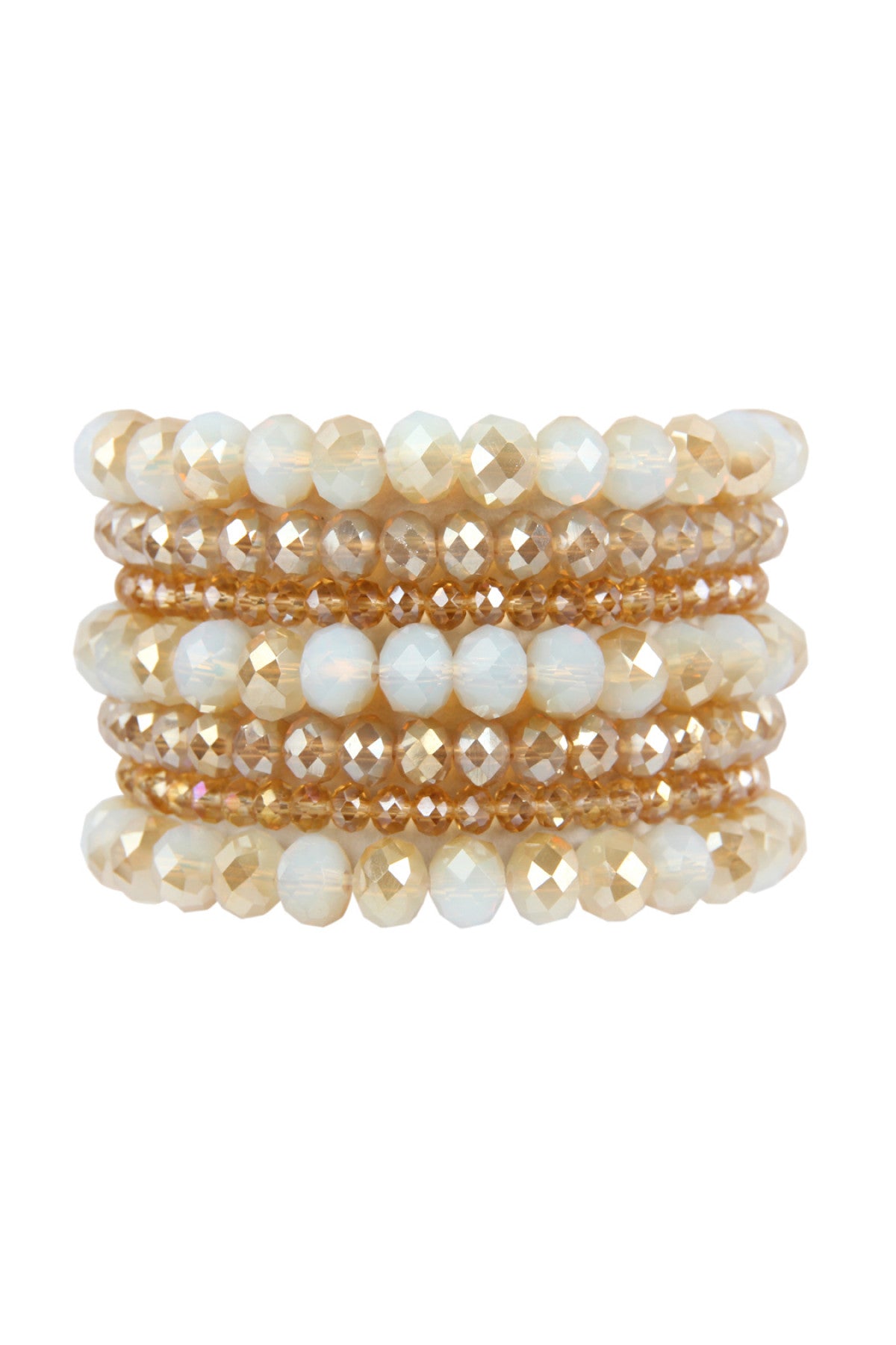 Seven Lines Glass Beads Stretch Bracelet