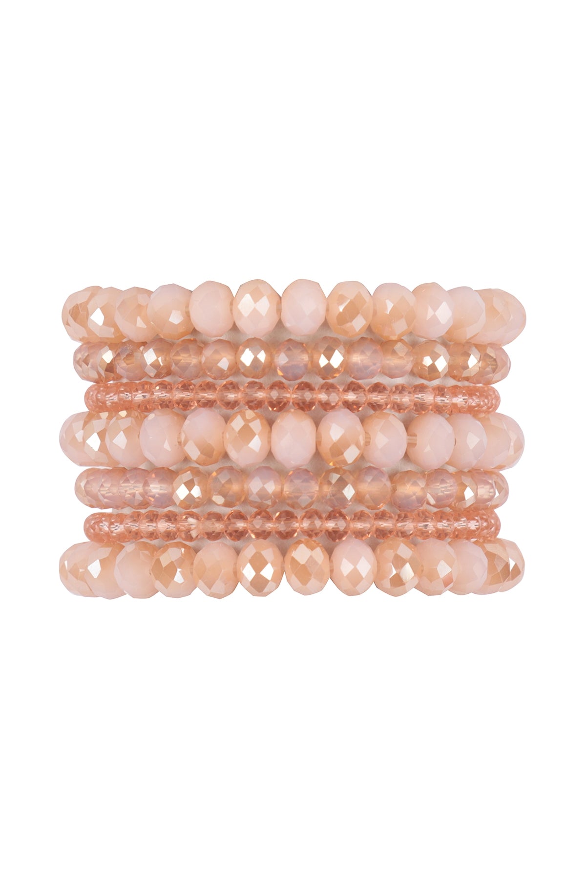 Seven Lines Glass Beads Stretch Bracelet