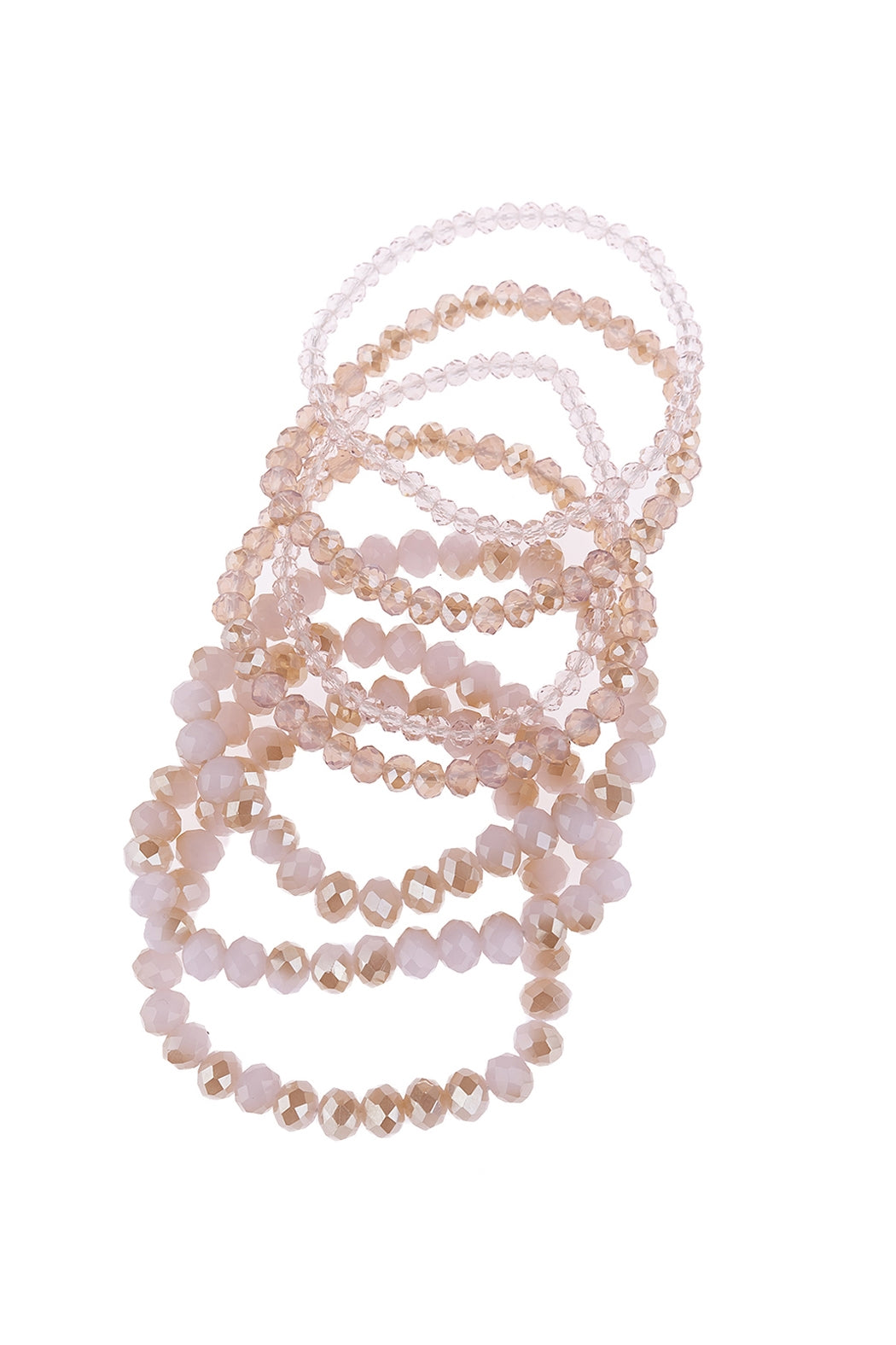 Seven Lines Glass Beads Stretch Bracelet