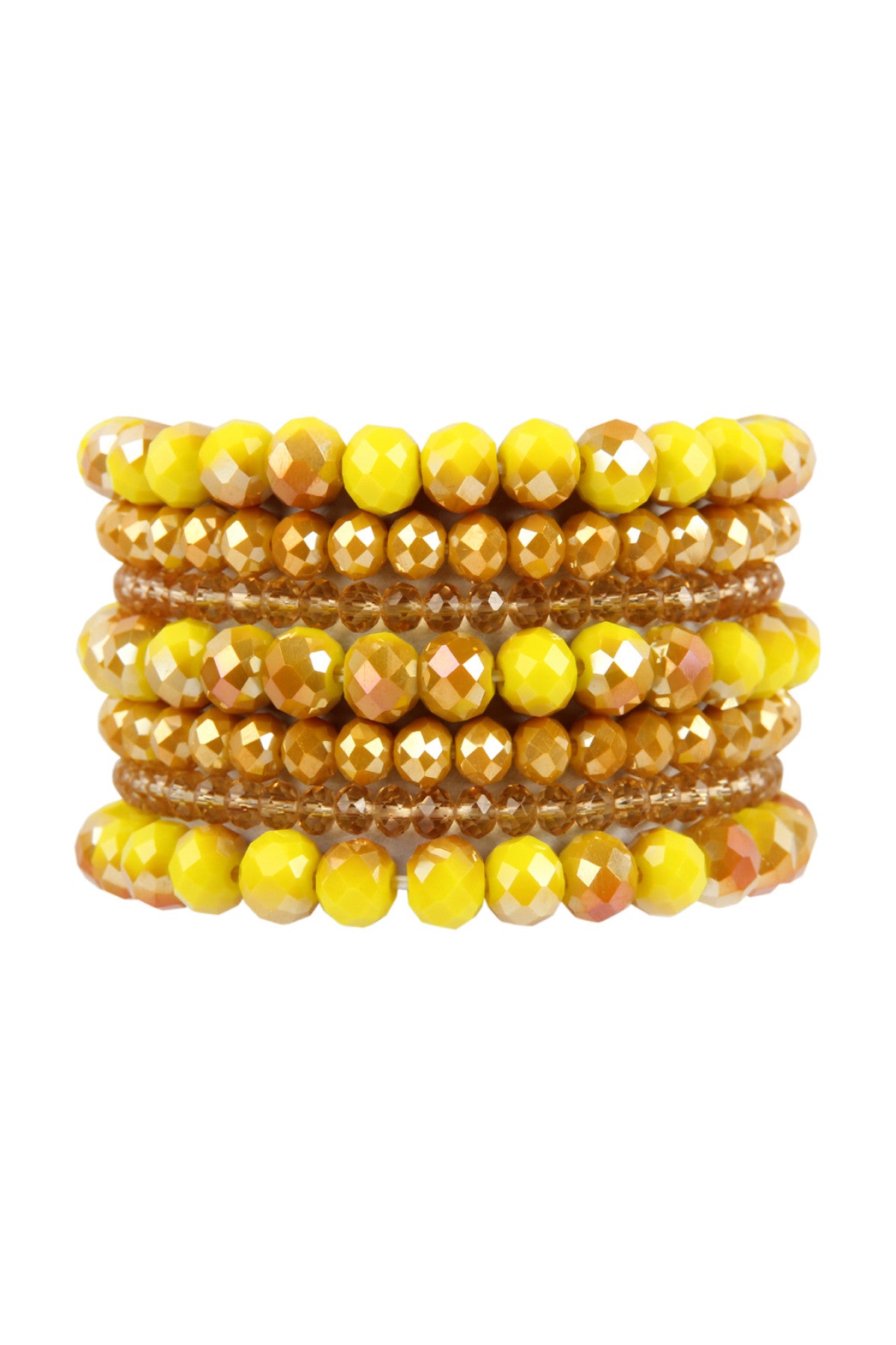 Seven Lines Glass Beads Stretch Bracelet